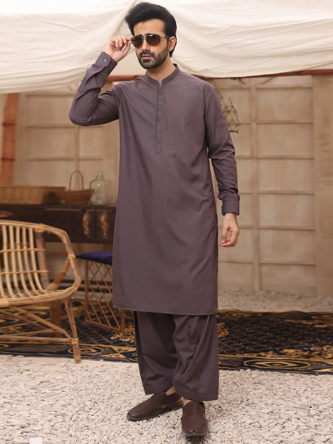 Purple Kameez Shalwar - Al-Ks-2651 1