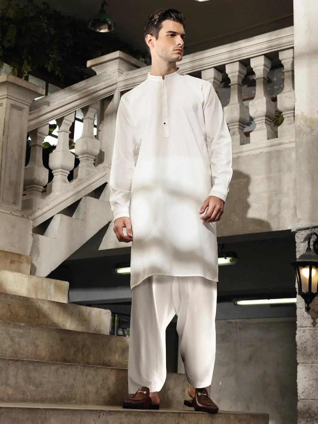 Off White Kameez Shalwar - Al-Ks-2658 1