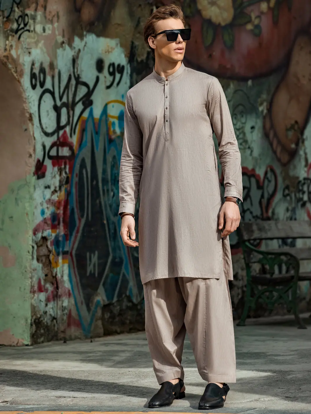 Sand Kurta Shalwar - Al-Ks-2660 1