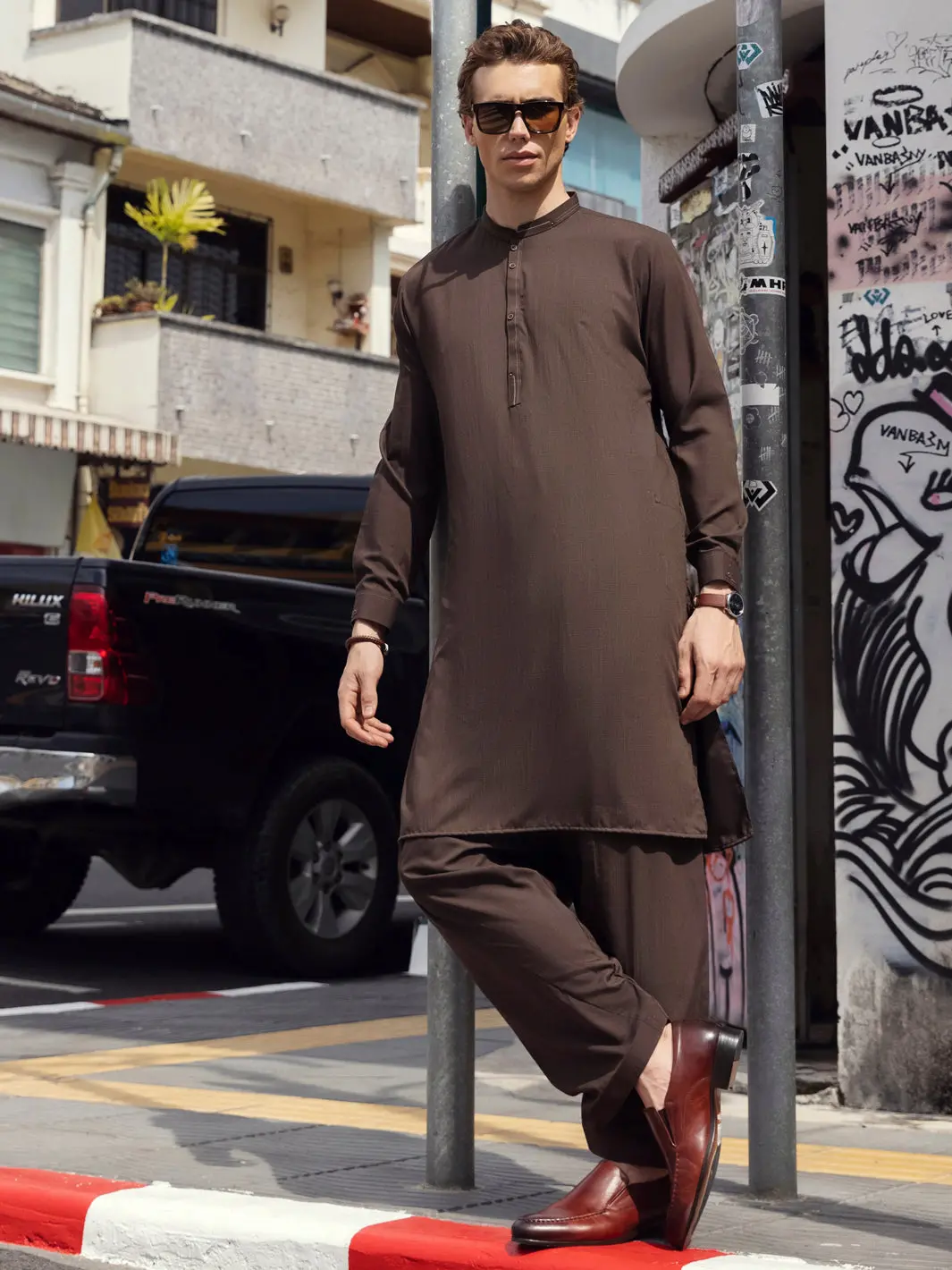 Brown Kurta Shalwar - Al-Ks-2668 1