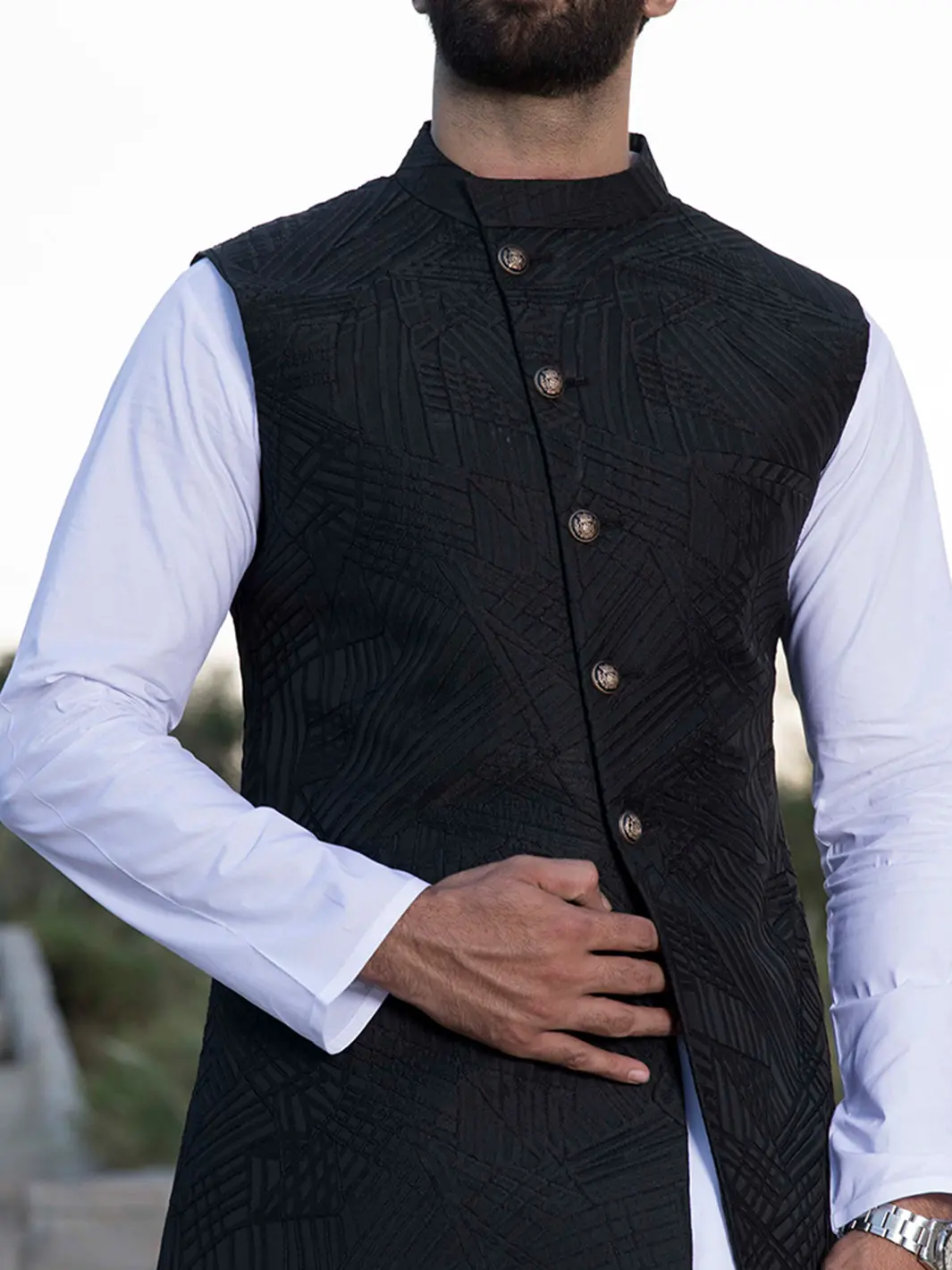 Black Waistcoat - Wc-267 1