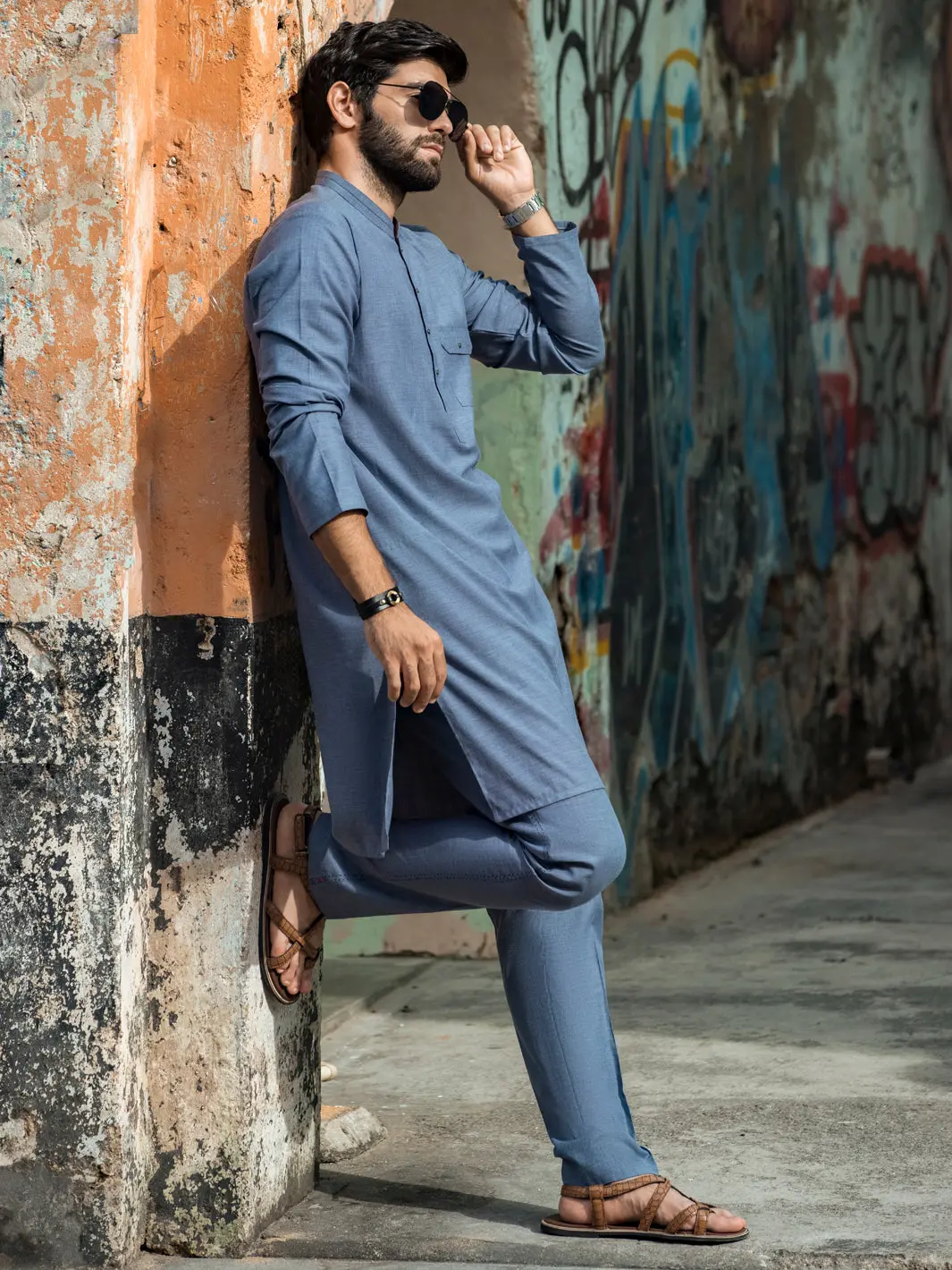 Blue Kurta Trouser - Al-Kt-2676 1