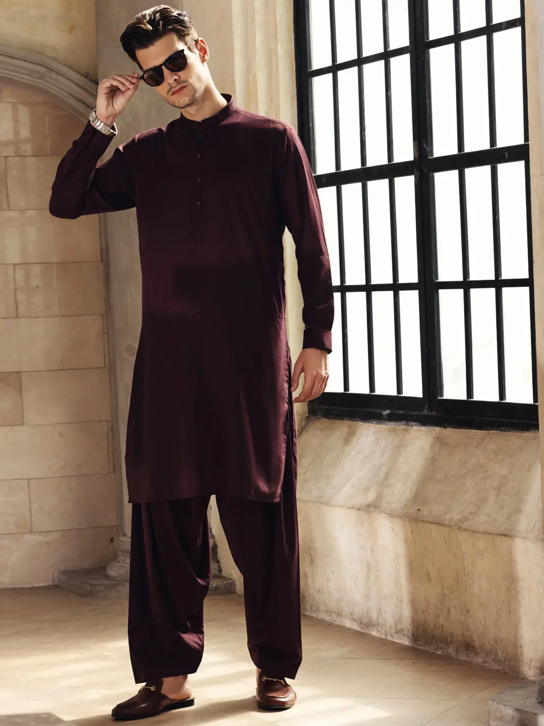 Maroon Kameez Shalwar - Al-Ks-2679 1