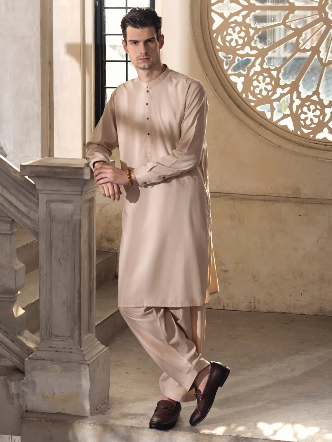 Fawn Kameez Shalwar - Al-Ks-2684 1