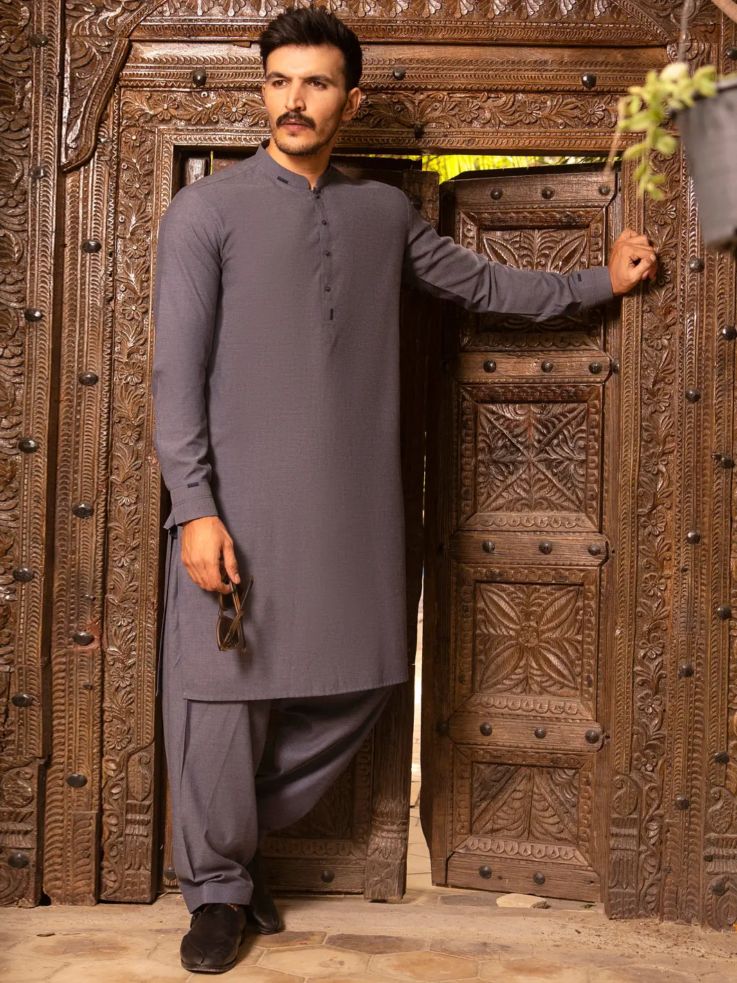 Blue Blended Kurta Shalwar - Al-Ks-2689 1