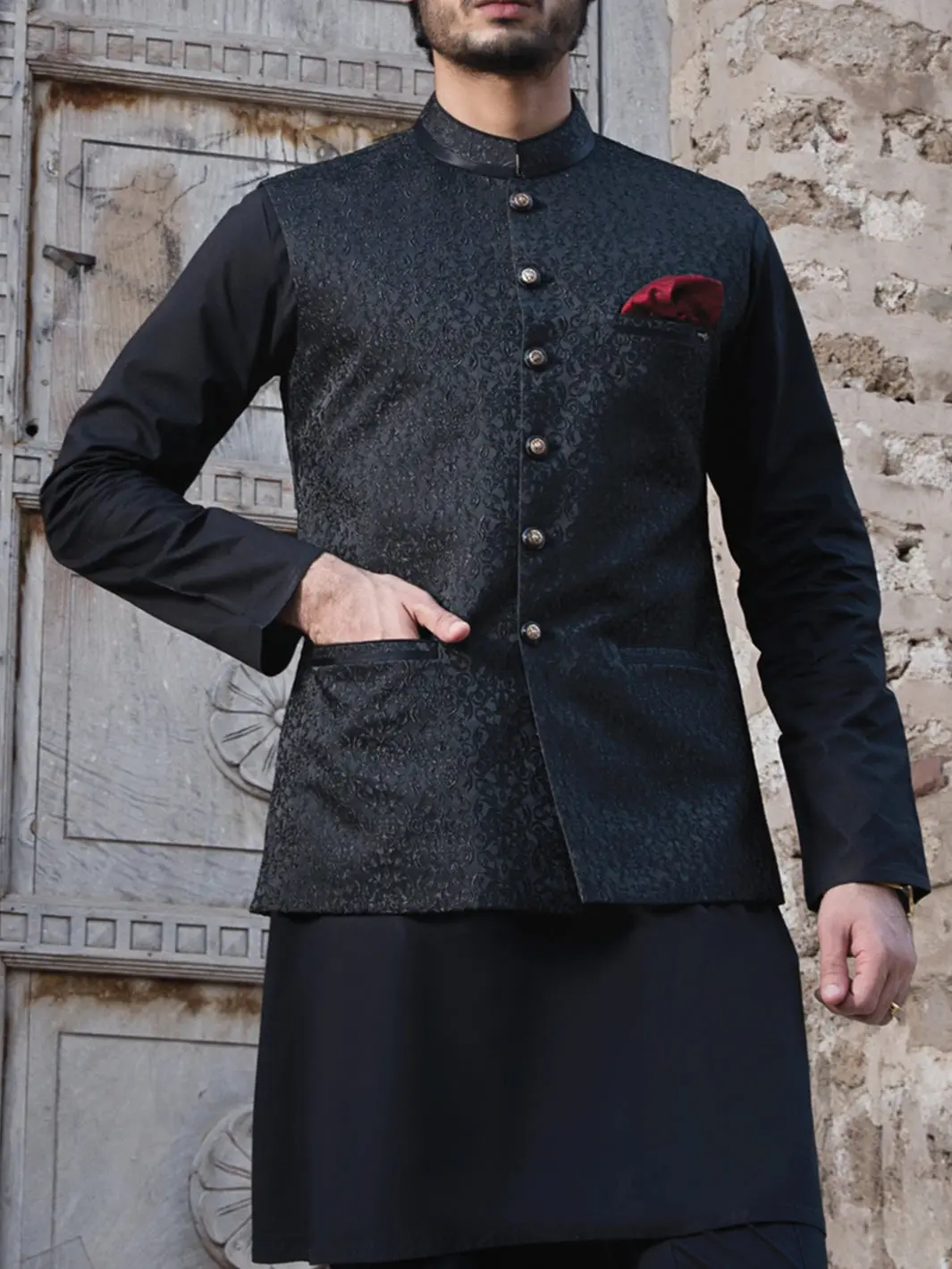 Black Blended Waistcoat - Al-Wc-269 1