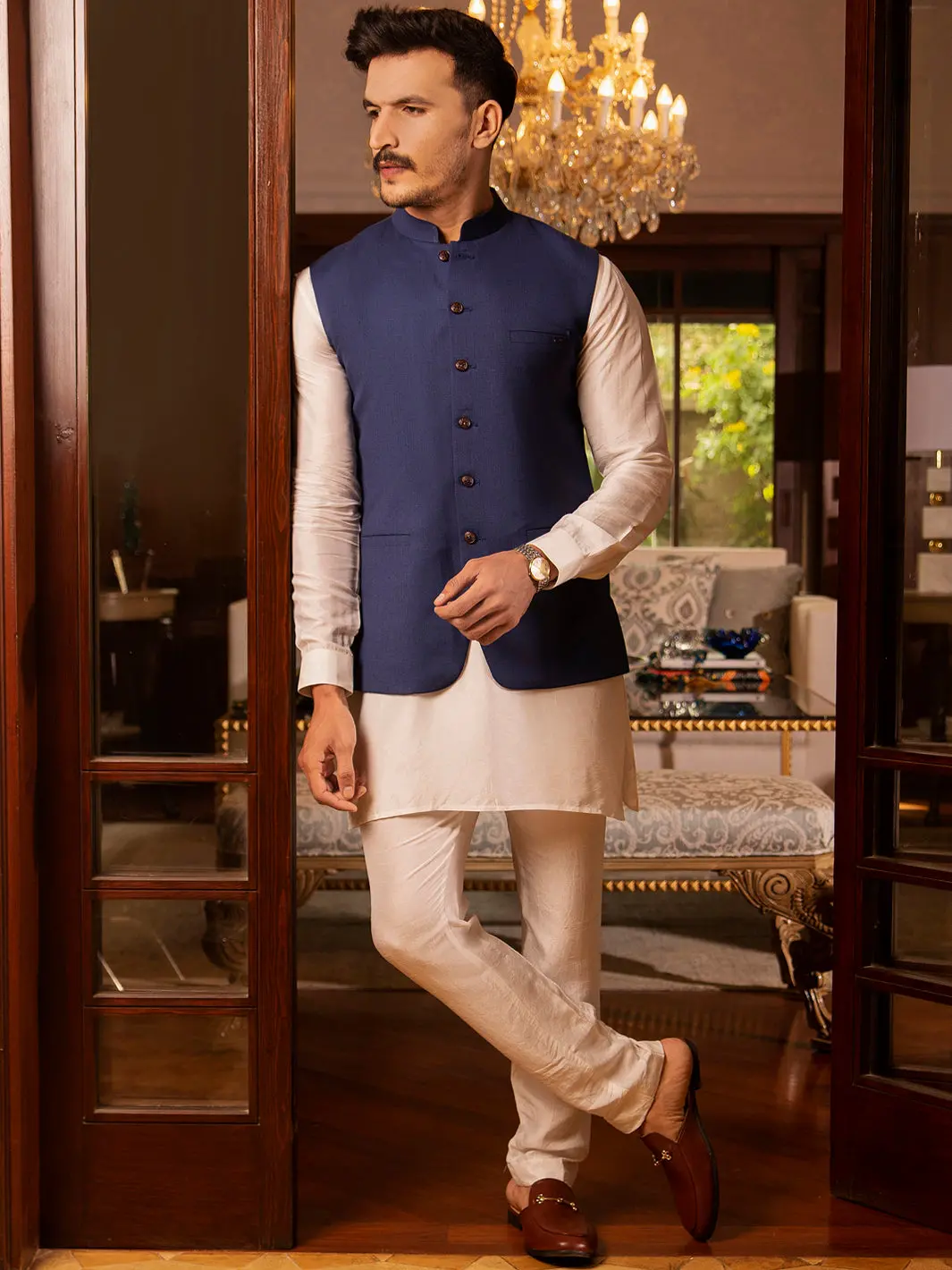 Blue Suiting Waistcoat - Al-Wc-380 1