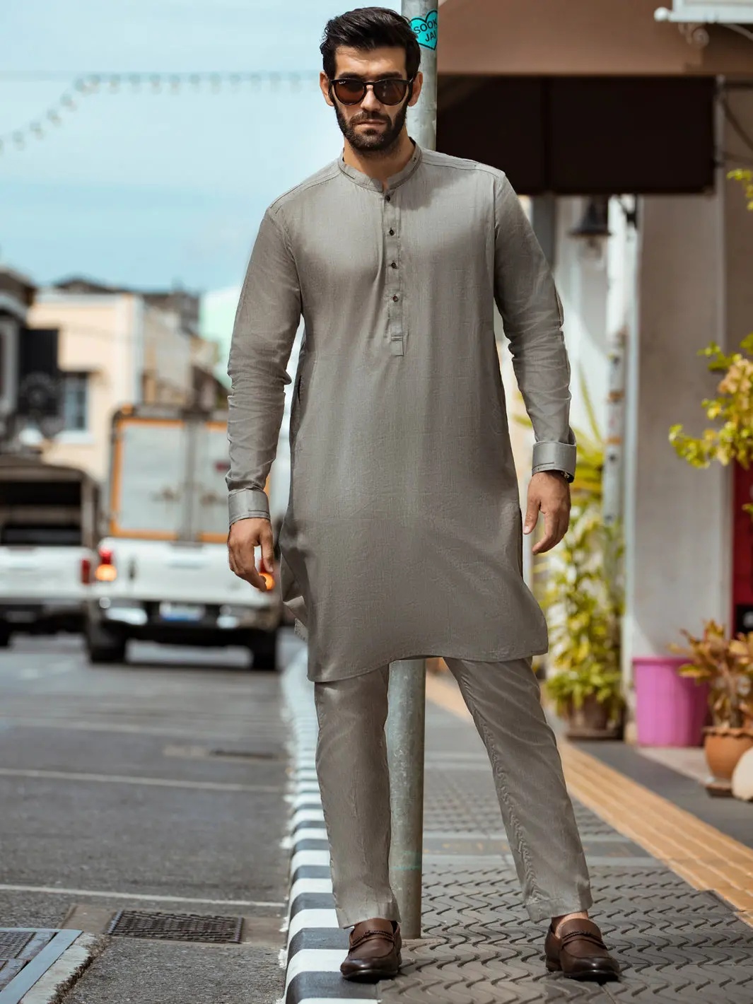 Grey Kurta Trouser - Al-Kt-2696 1