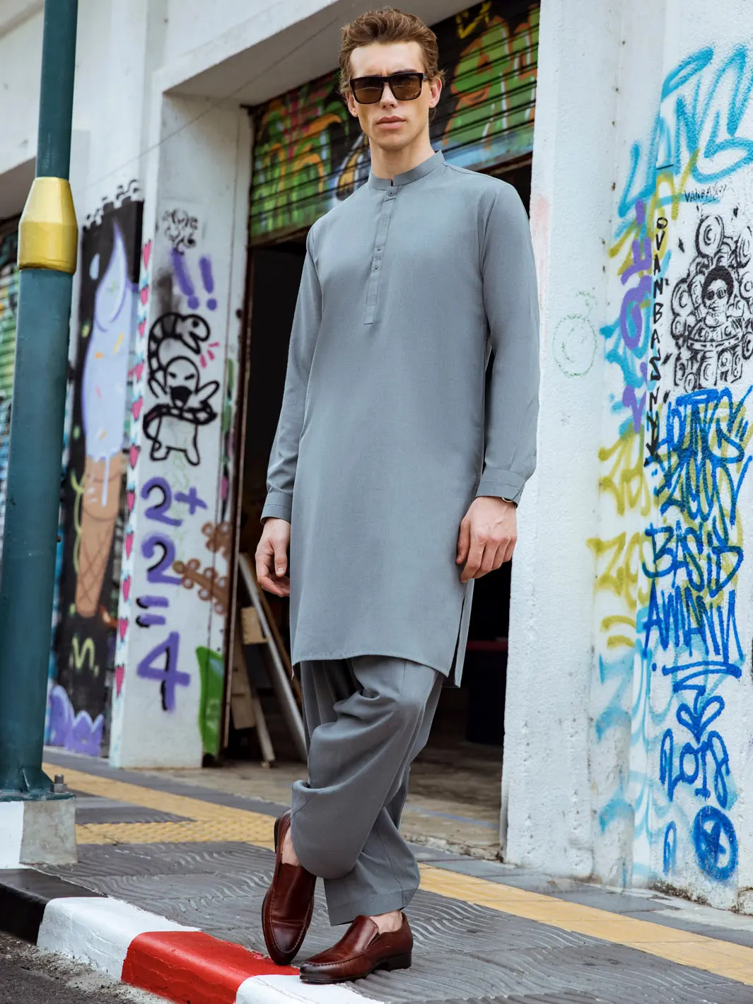Light Green Kurta Shalwar - Al-Ks-2704 1