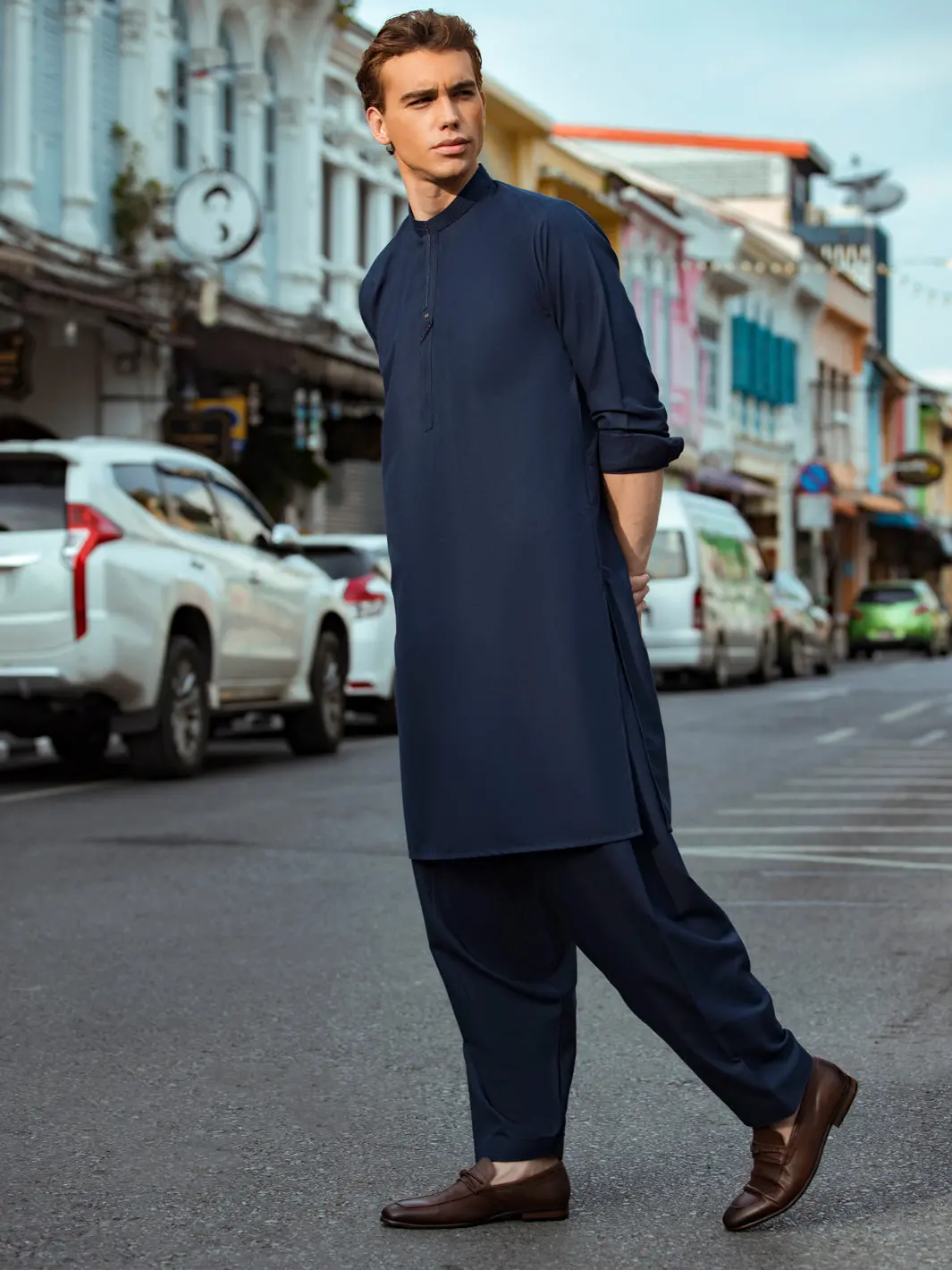 Blue Kurta Shalwar - Al-Ks-2716 1