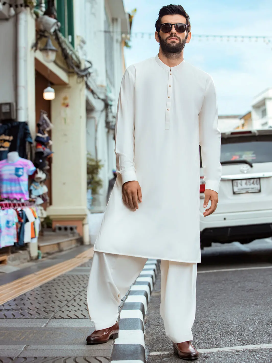 Off White Kurta Shalwar - Al-Ks-2717 1