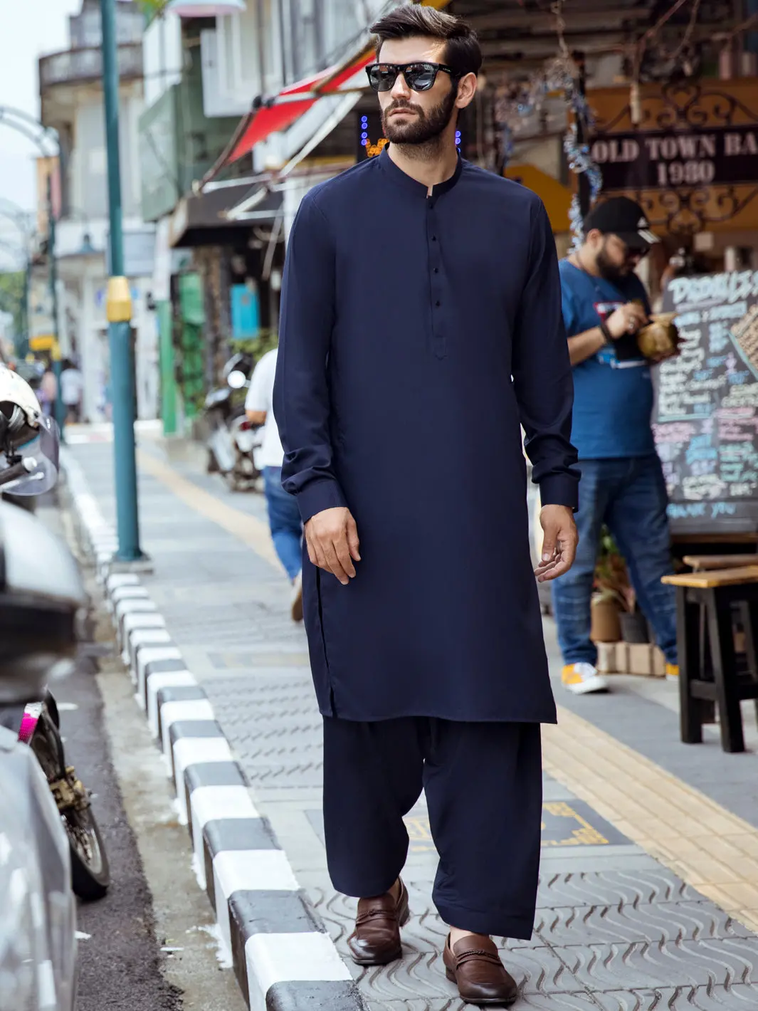 Dark Blue Kurta Shalwar - Al-Ks-2724 1