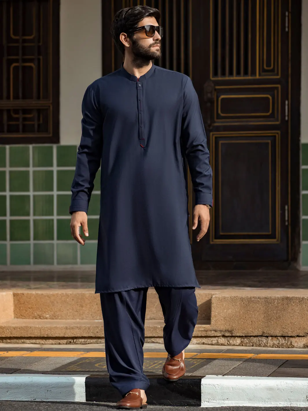Navy Blue Kurta Shalwar - Al-Ks-2727 1