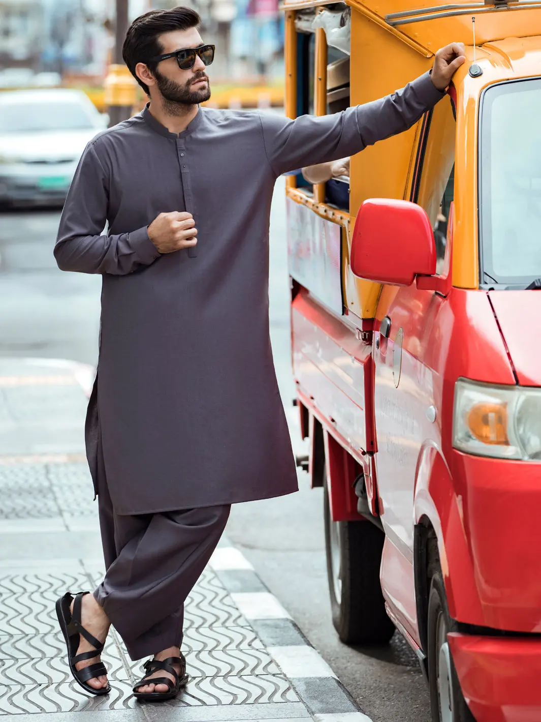 Grey Kurta Shalwar - Al-Ks-2730 1