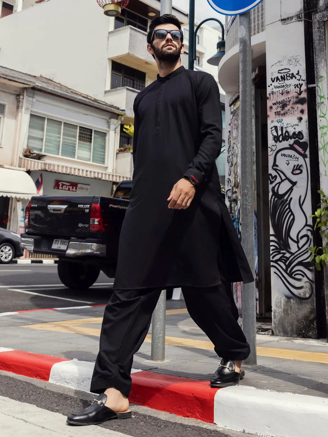 Black Kurta Shalwar - Al-Ks-2735 1
