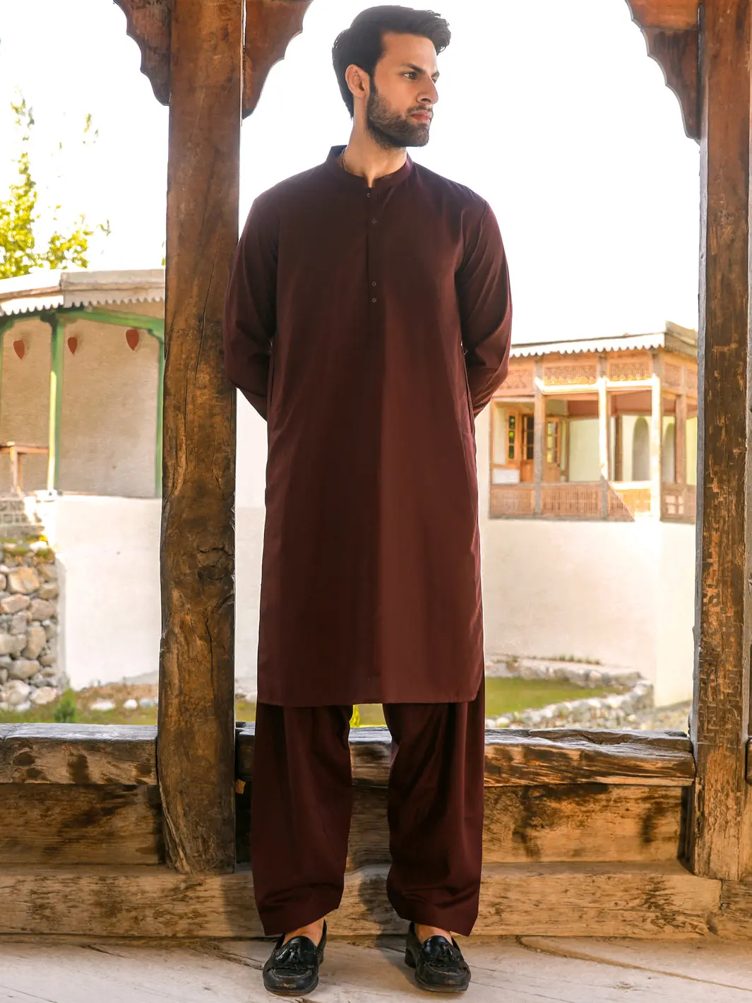 Maroon Kameez Shalwar - Al-Ks-2742 1
