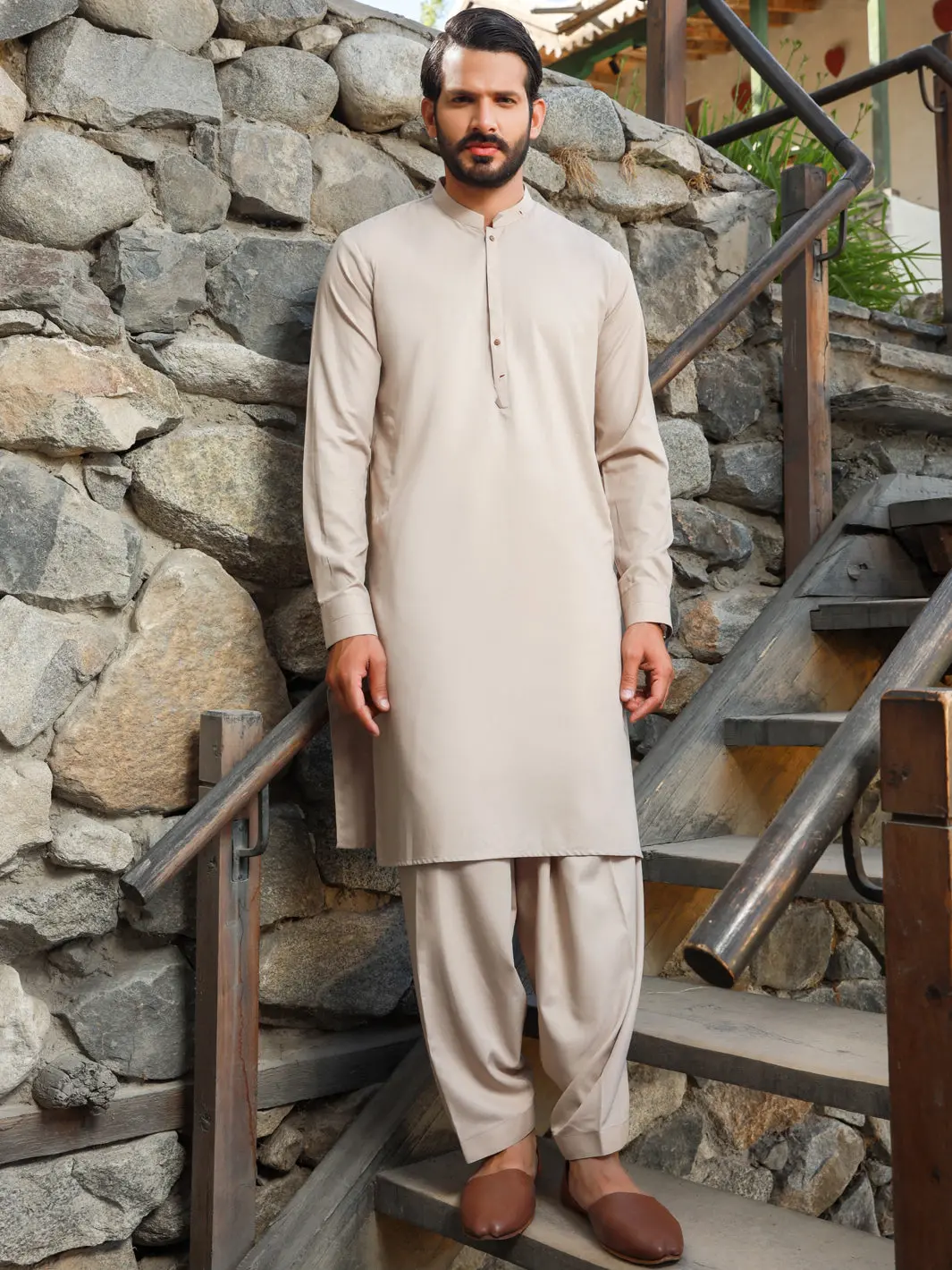 Beige Kameez Shalwar - Al-Ks-2743A 1