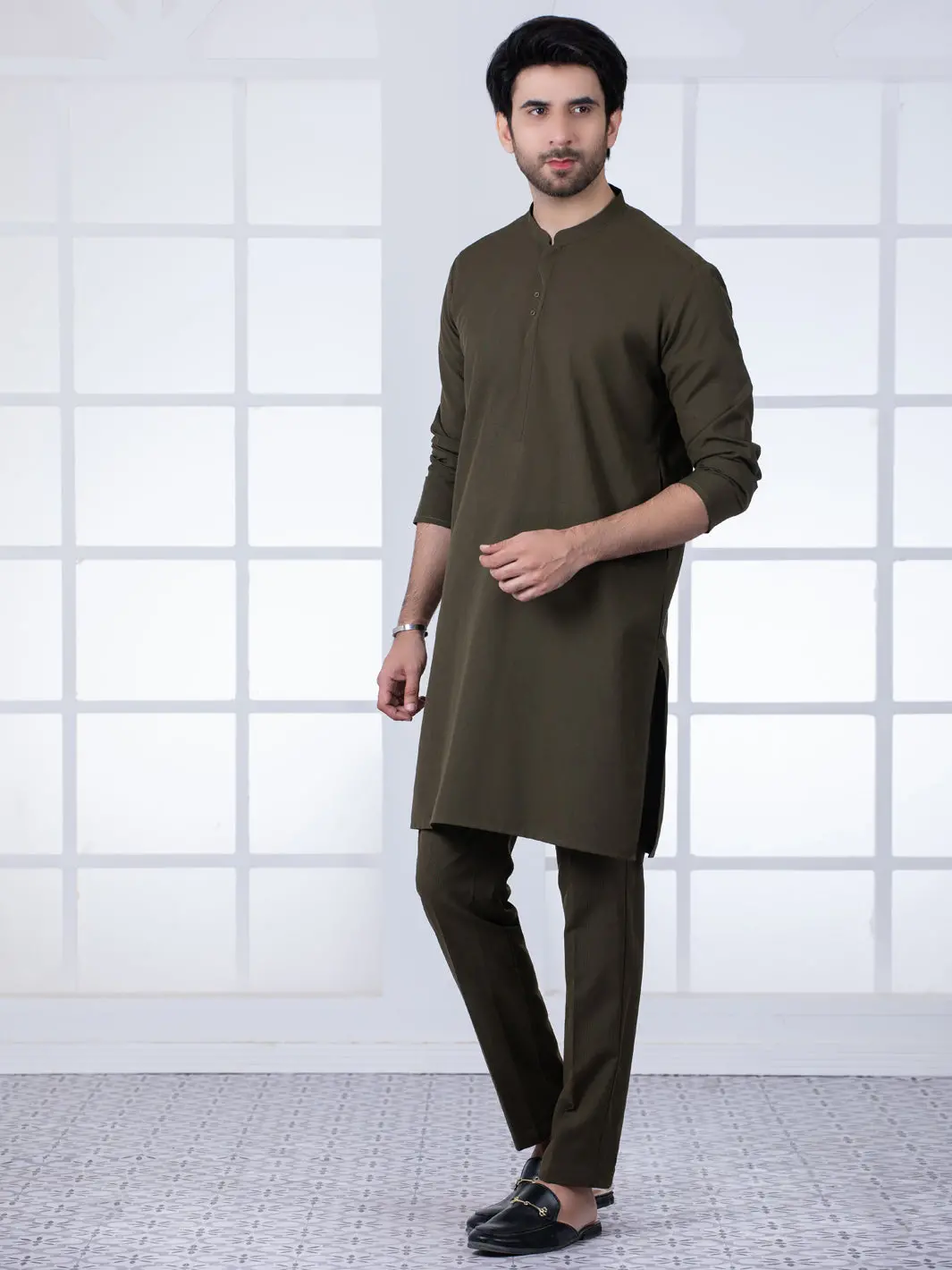 Dark Green Kurta Trouser - Al-Kt-2764 1