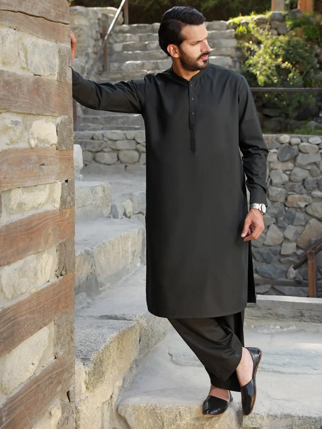 Black Kameez Shalwar - Al-Ks-2770 1