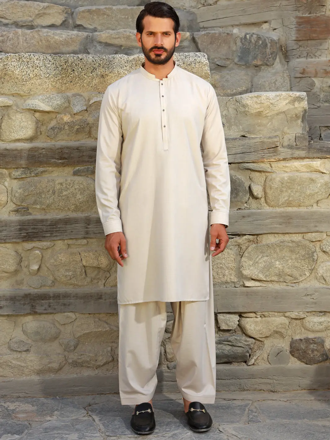 Light Grey Kameez Shalwar - Al-Ks-2772 1