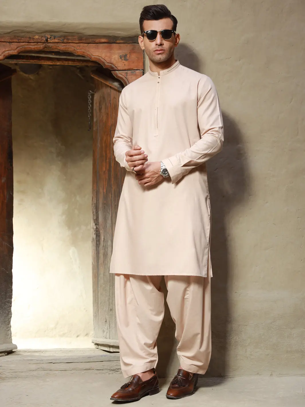 Beige Kameez Shalwar - Al-Ks-2773 1