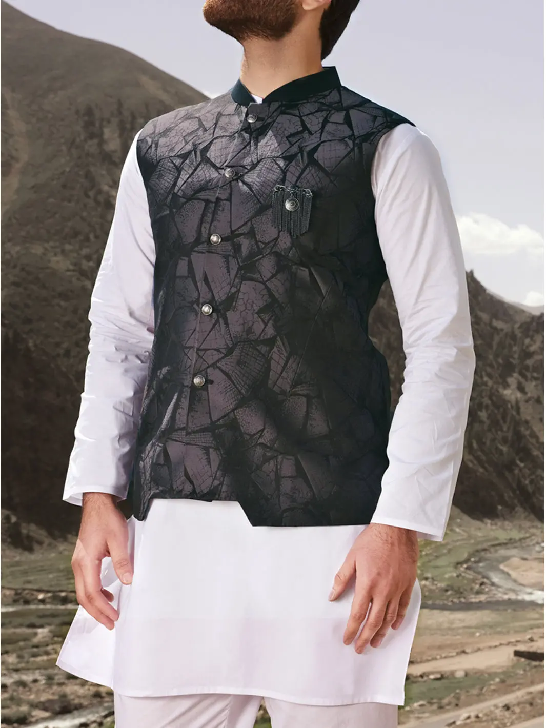 Black Blended Waistcoat - Wc-278 1