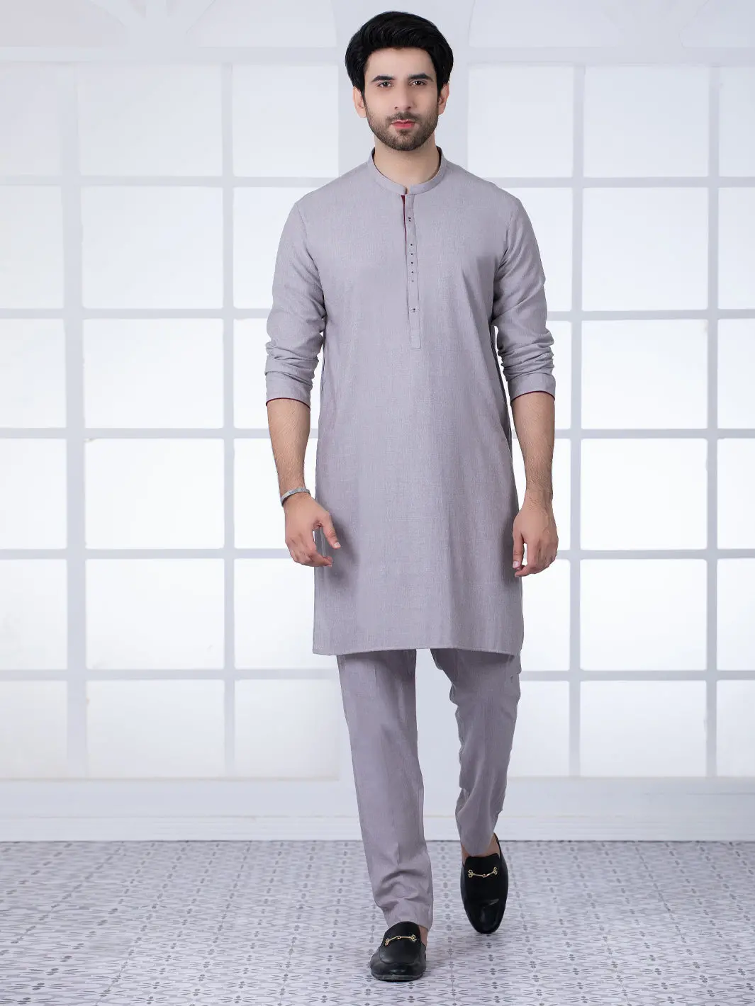 Light Brown Blended Kurta Trouser - Al-Kt-2795 1