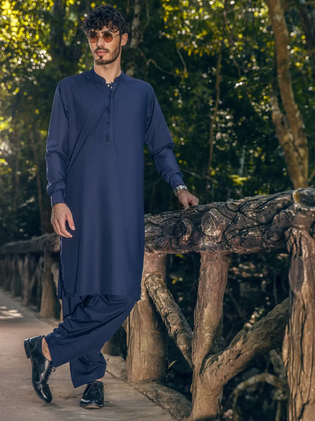 Dark Blue Kameez Shalwar - Al-Ks-2821 1