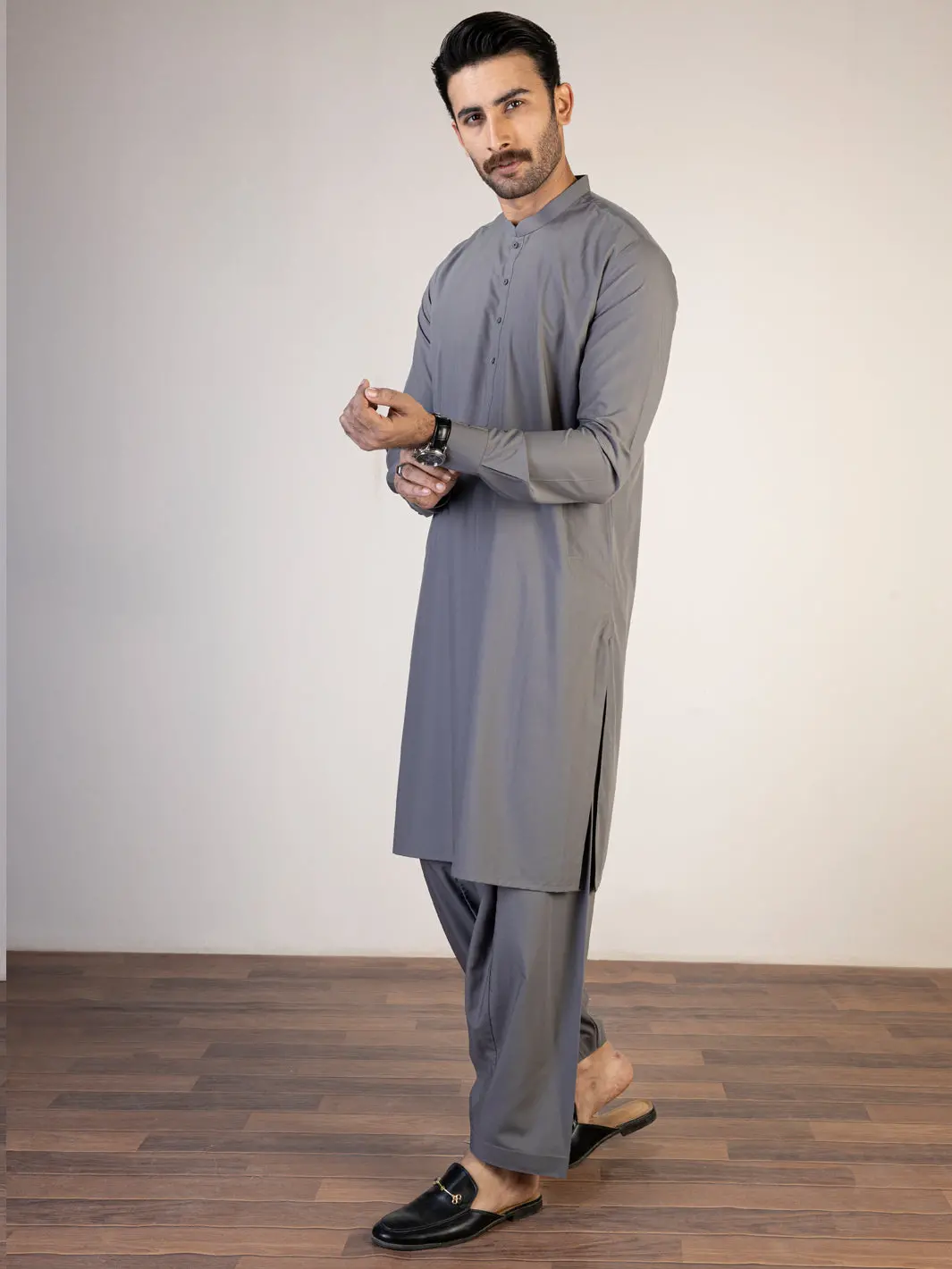 Grey Kameez Shalwar - Al-Ks-2822 1