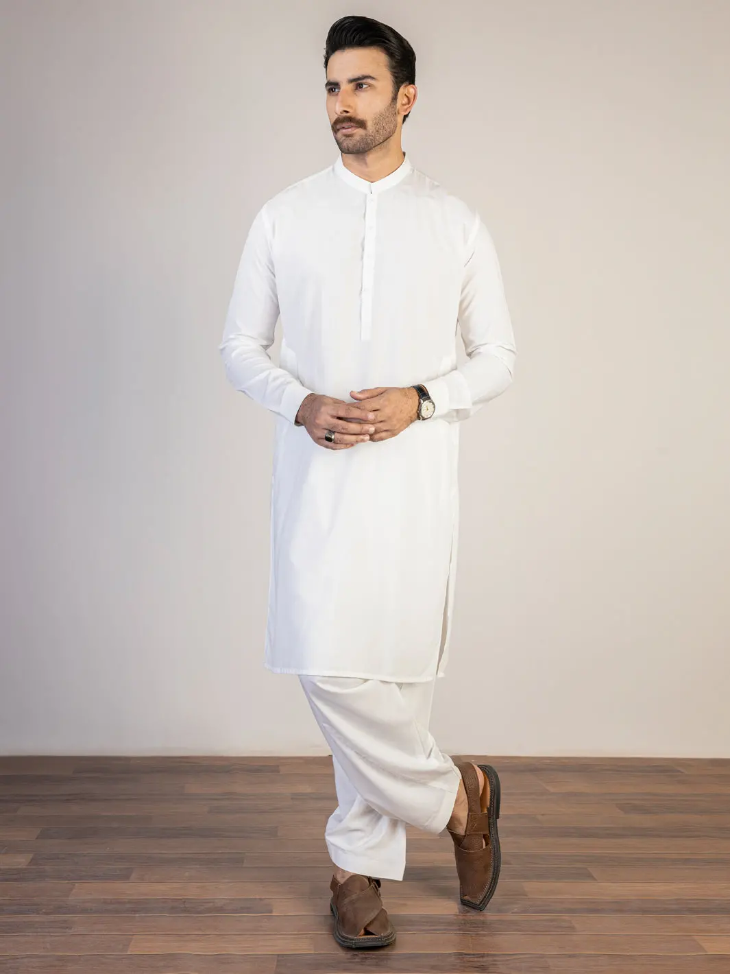 White Kameez Shalwar - Al-Ks-2824 1