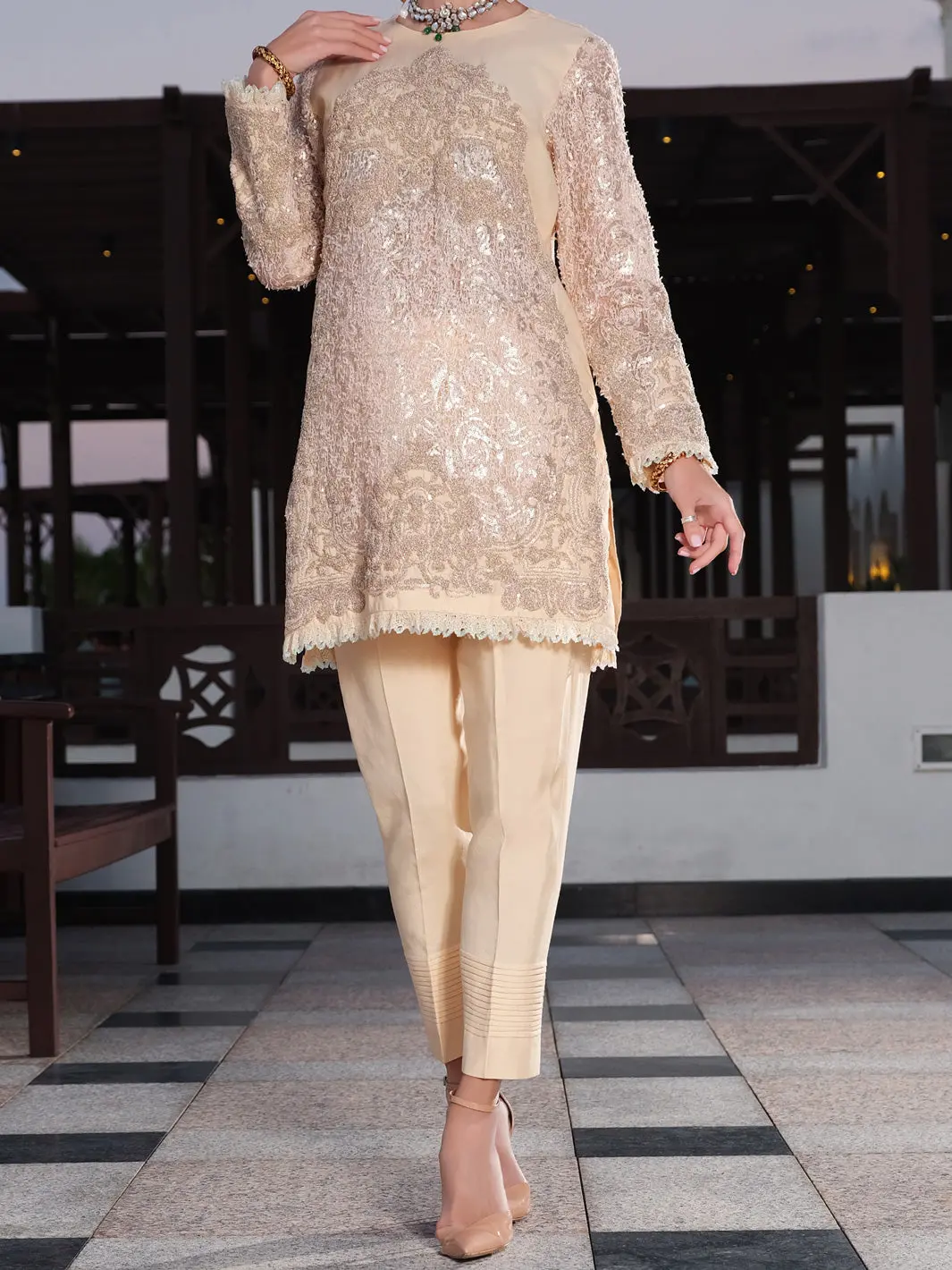 Peach Viscose 2Pc Formal - Al-2Ps-Ls-282 1