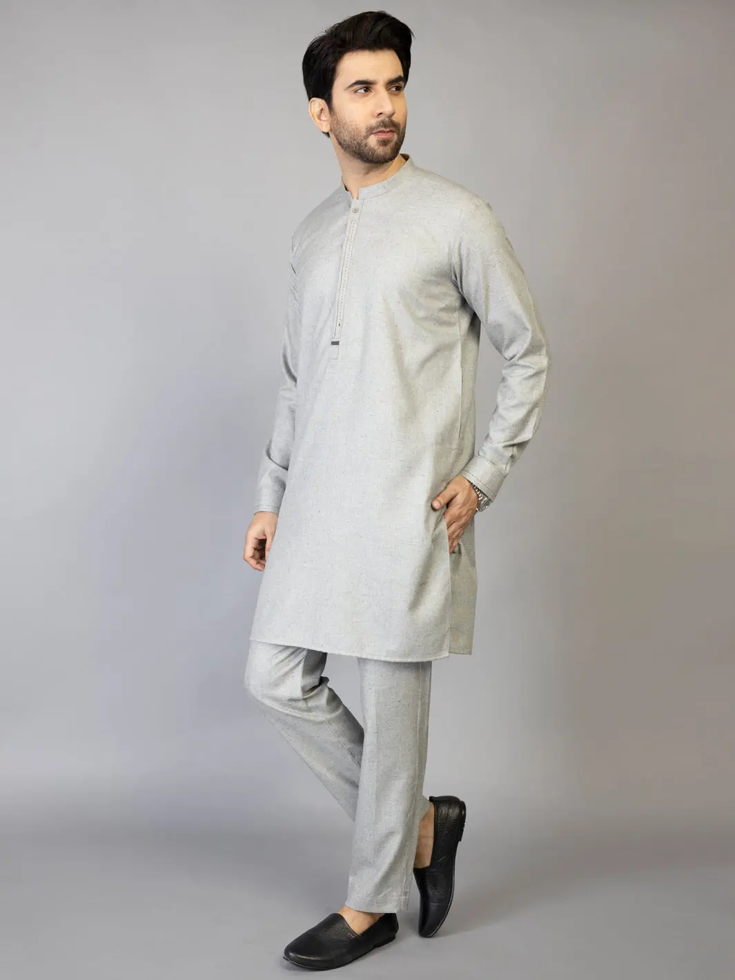 Grey Blended Kurta Trouser - Al-Kt-2837 1