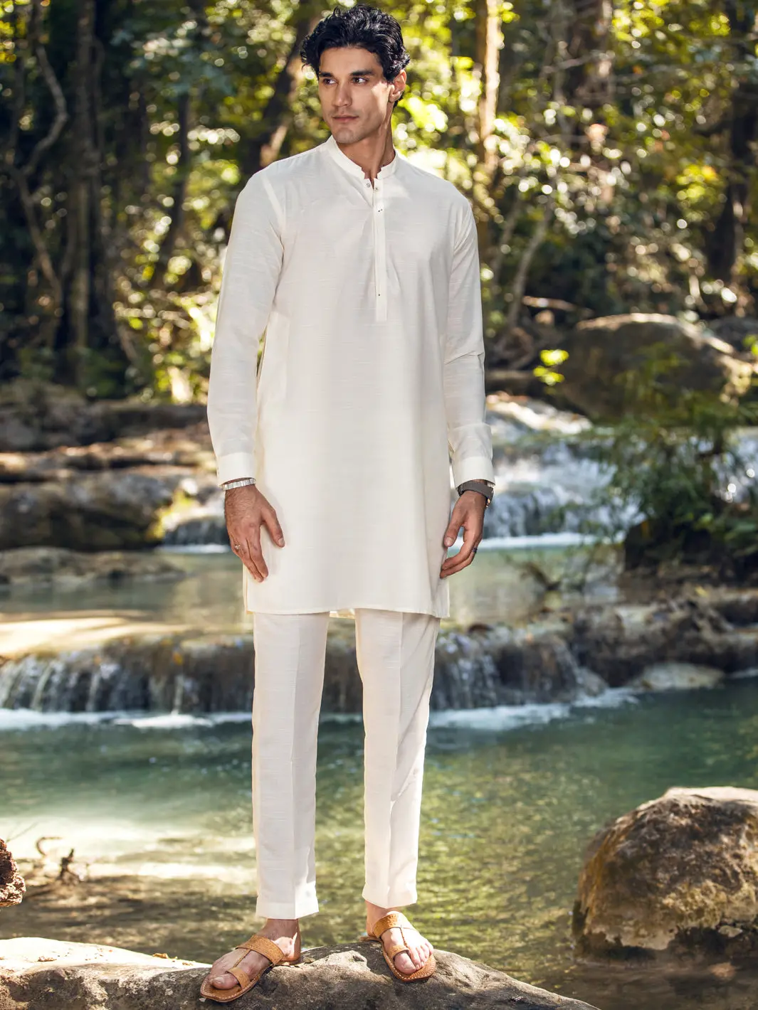 Cream Kurta Trousers - Al-Kt-2852 1