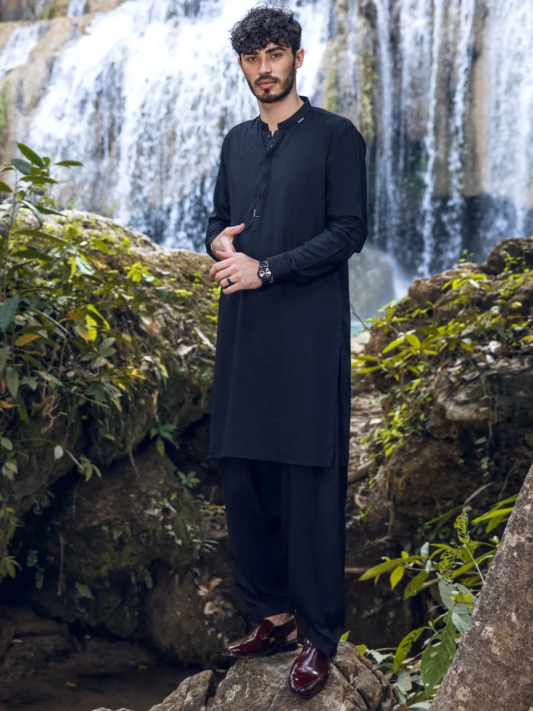 Black Kameez Shalwar - Al-Ks-2856 1
