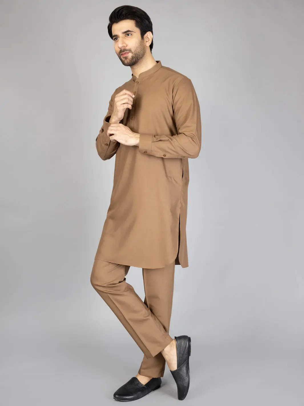 Camel Blended Kurta Trouser - Al-Kt-2876 1