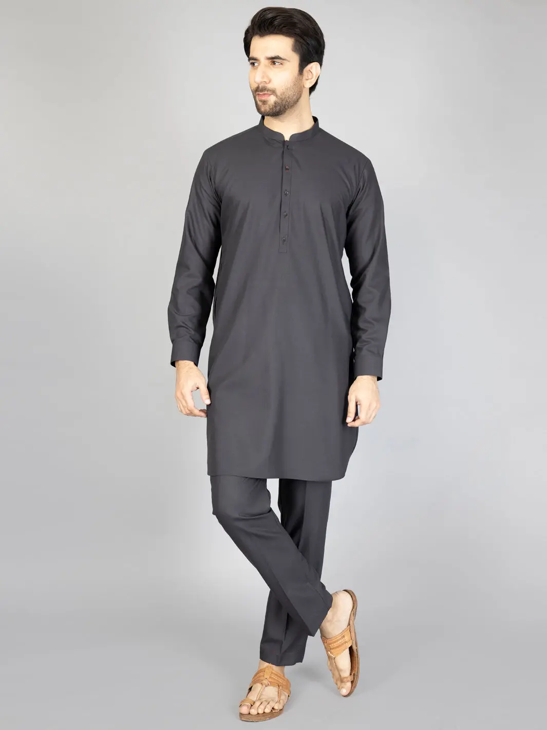 Black Blended Kurta Trouser - Al-Kt-2877 1