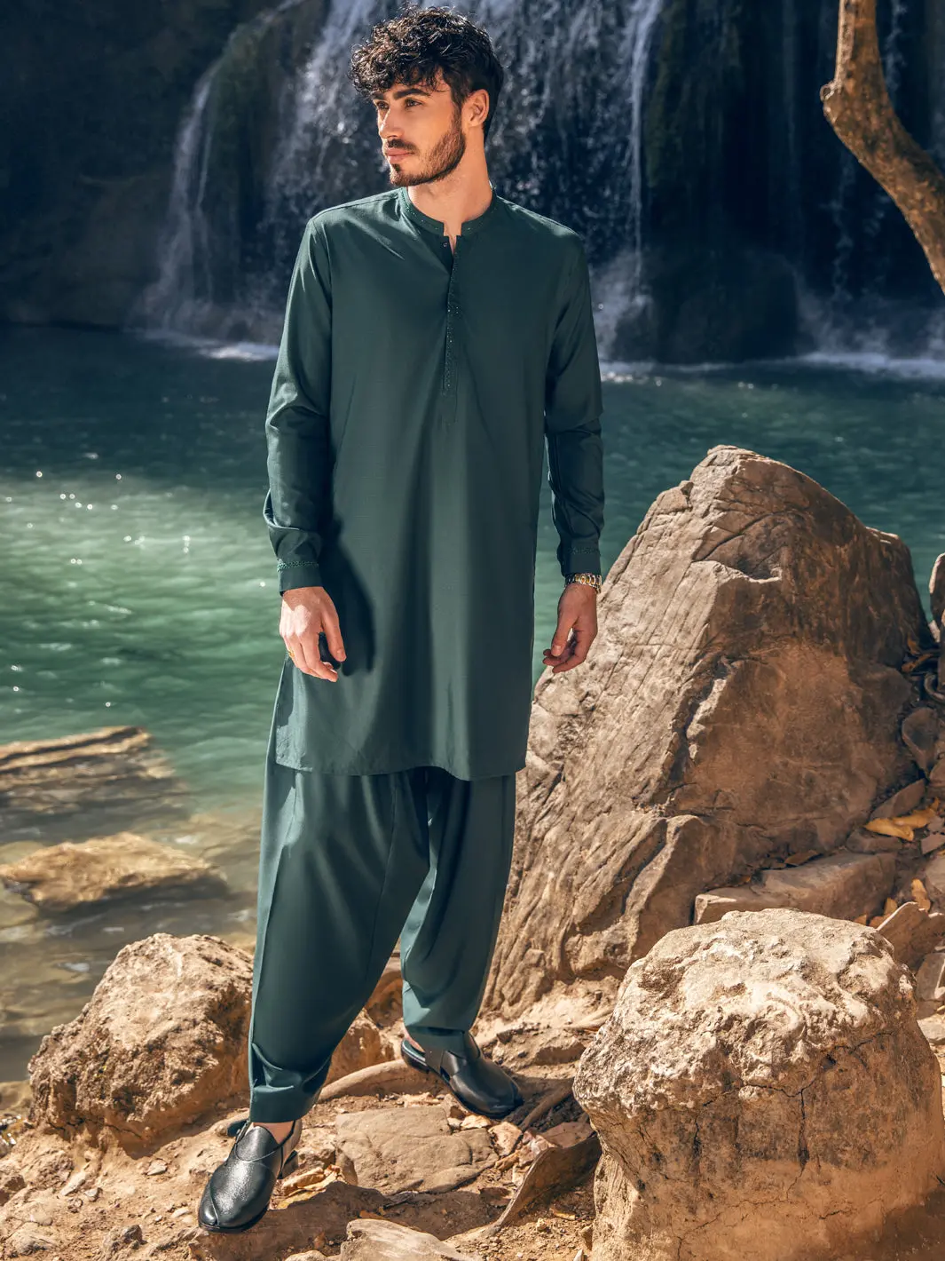 Green Kameez Shalwar - Al-Ks-2892 1