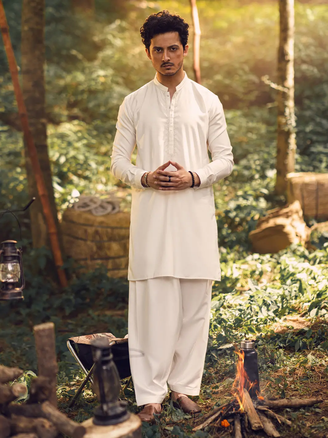 Off White Kameez Shalwar - Al-Ks-2899 1