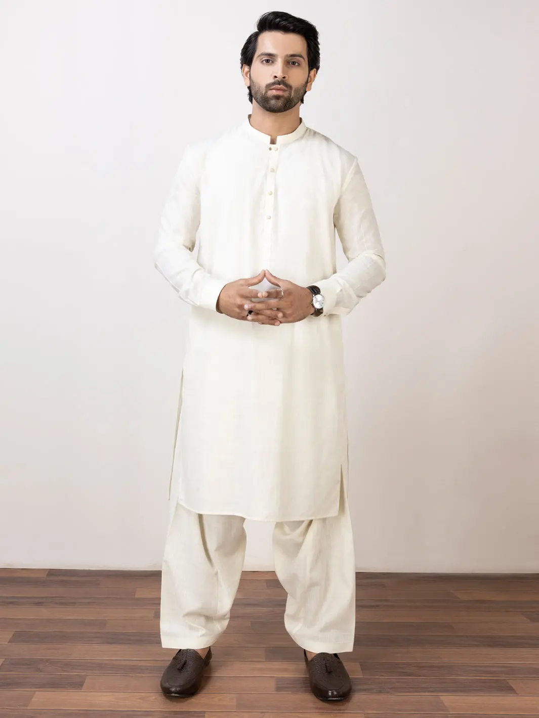 Cream Kameez Shalwar - Al-Ks-2916 1