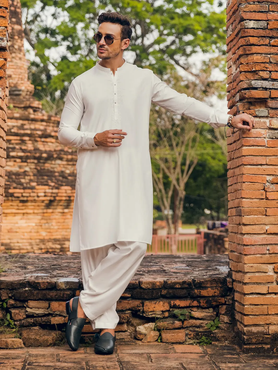 White Kameez Shalwar - Al-Ks-2921 1