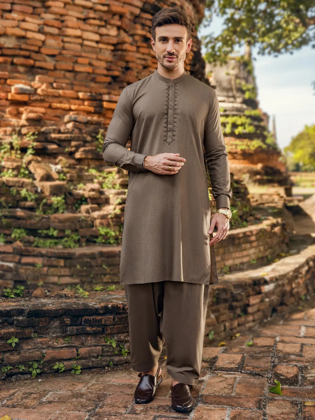 Green Kameez Shalwar - Al-Ks-2923 1