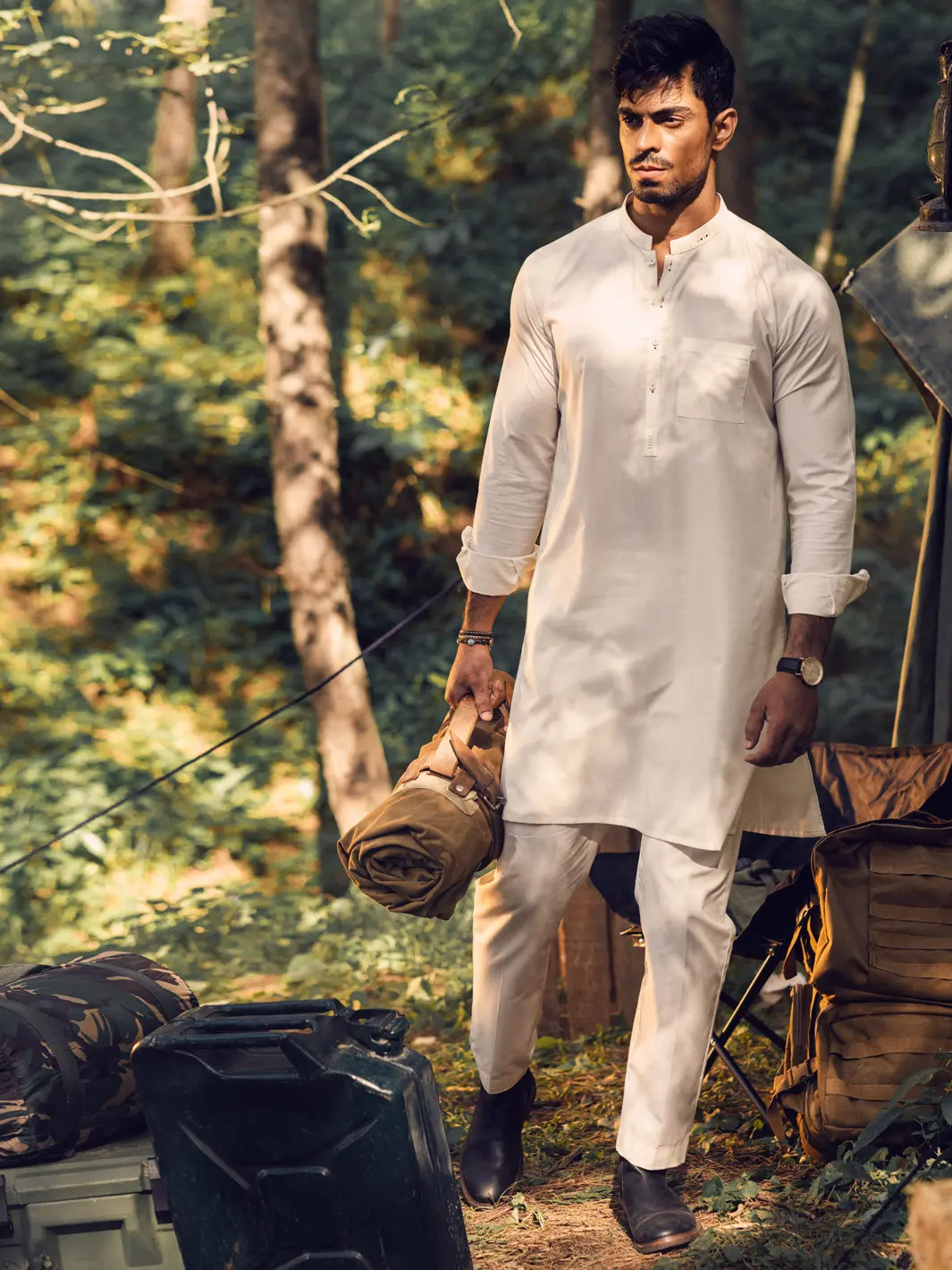 White Kurta Trousers - Al-Kt-2943 1