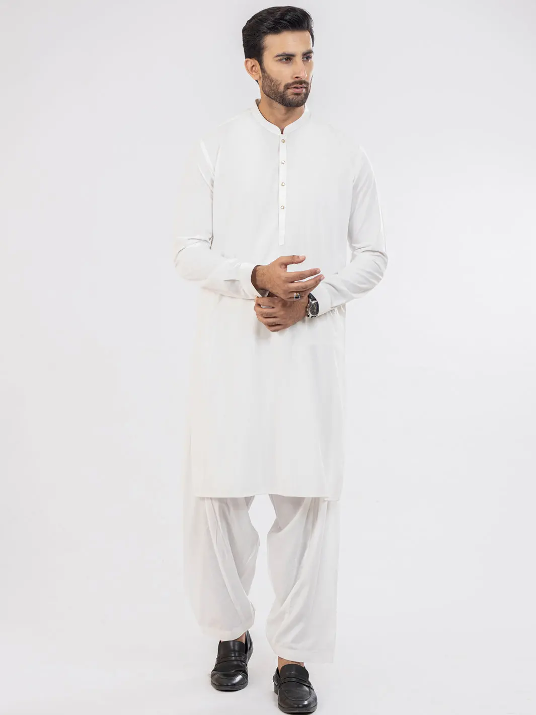 White Kameez Shalwar - Al-Ks-2955A 1