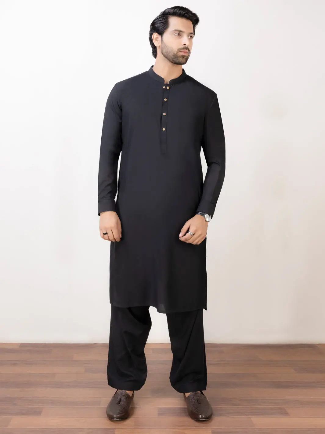 Black Kameez Shalwar - Al-Ks-2955B 1