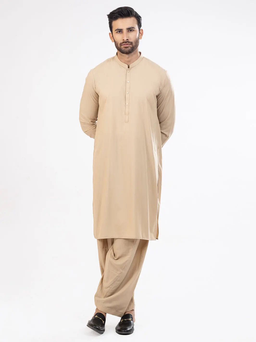 Beige Kameez Shalwar - Al-Ks-2955C 1