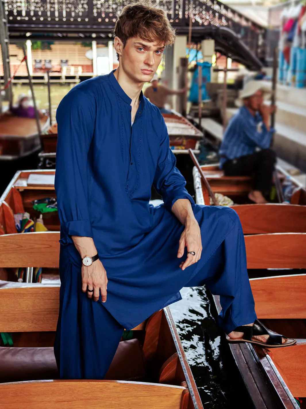 Blue Blended Kameez Shalwar - Al-Ks-2956 1