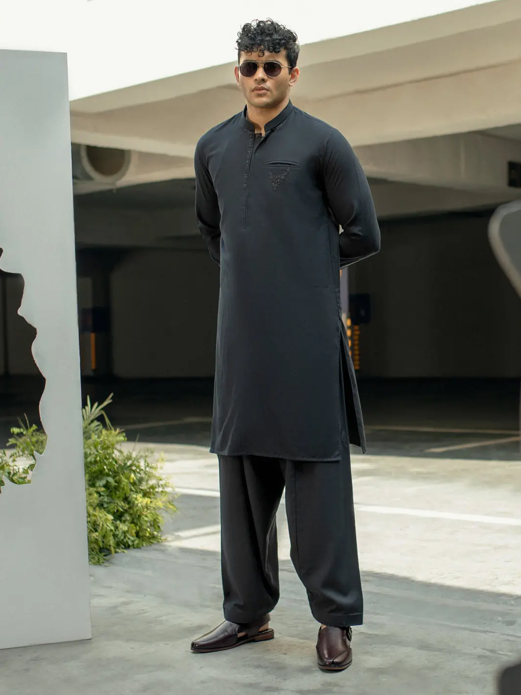 Black Kameez Shalwar - Al-Ks-2957 1