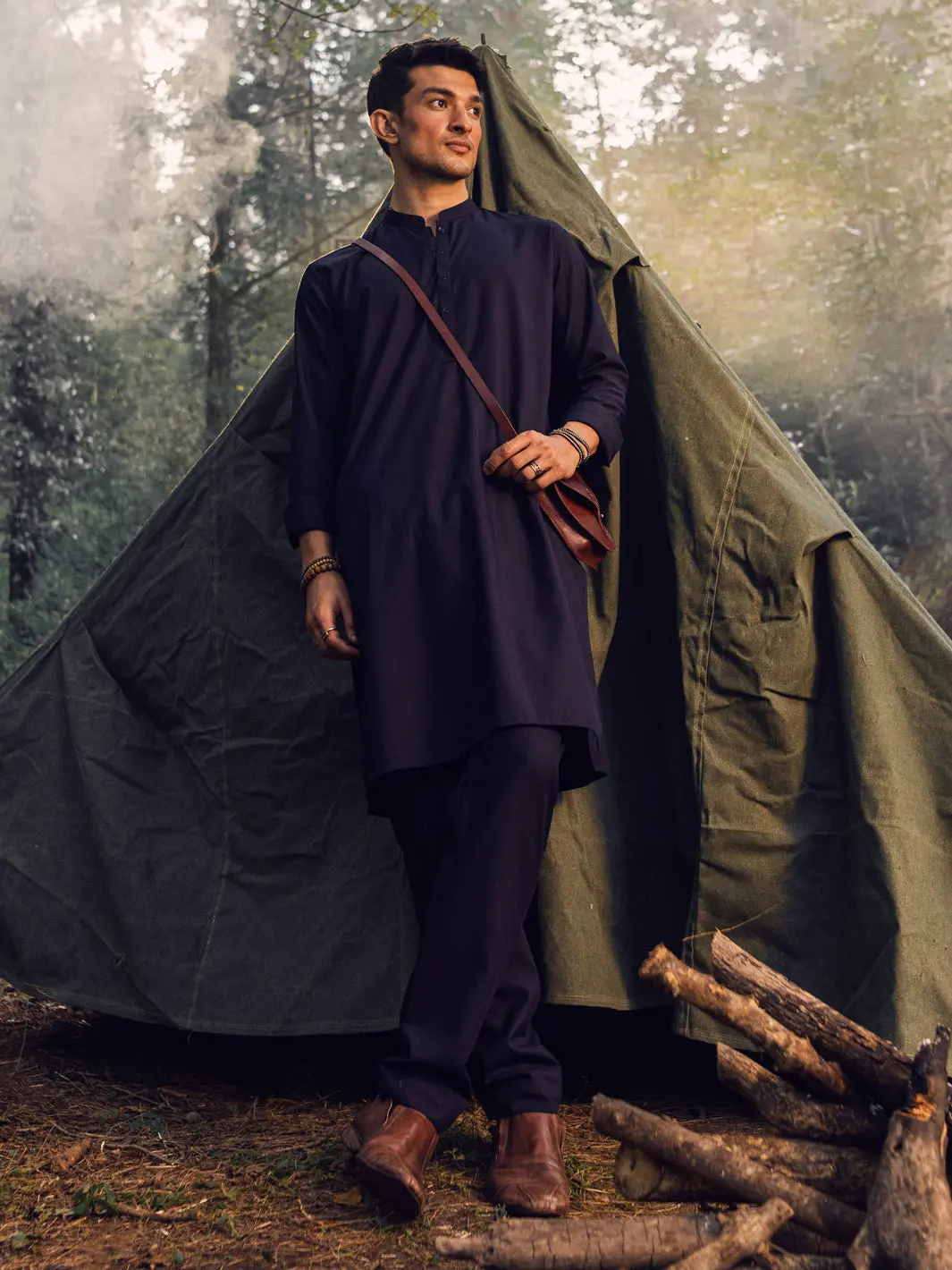 Dark Blue Kurta Trousers - Al-Kt-2962 1