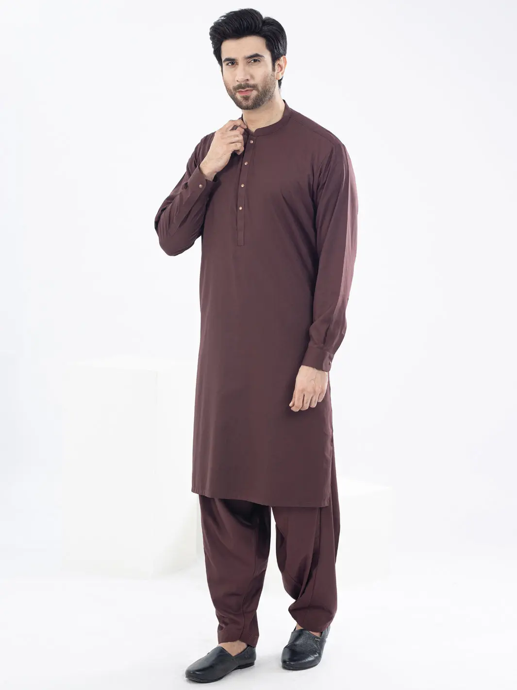 Maroon Kameez Shalwar - Al-Ks-2970F 1