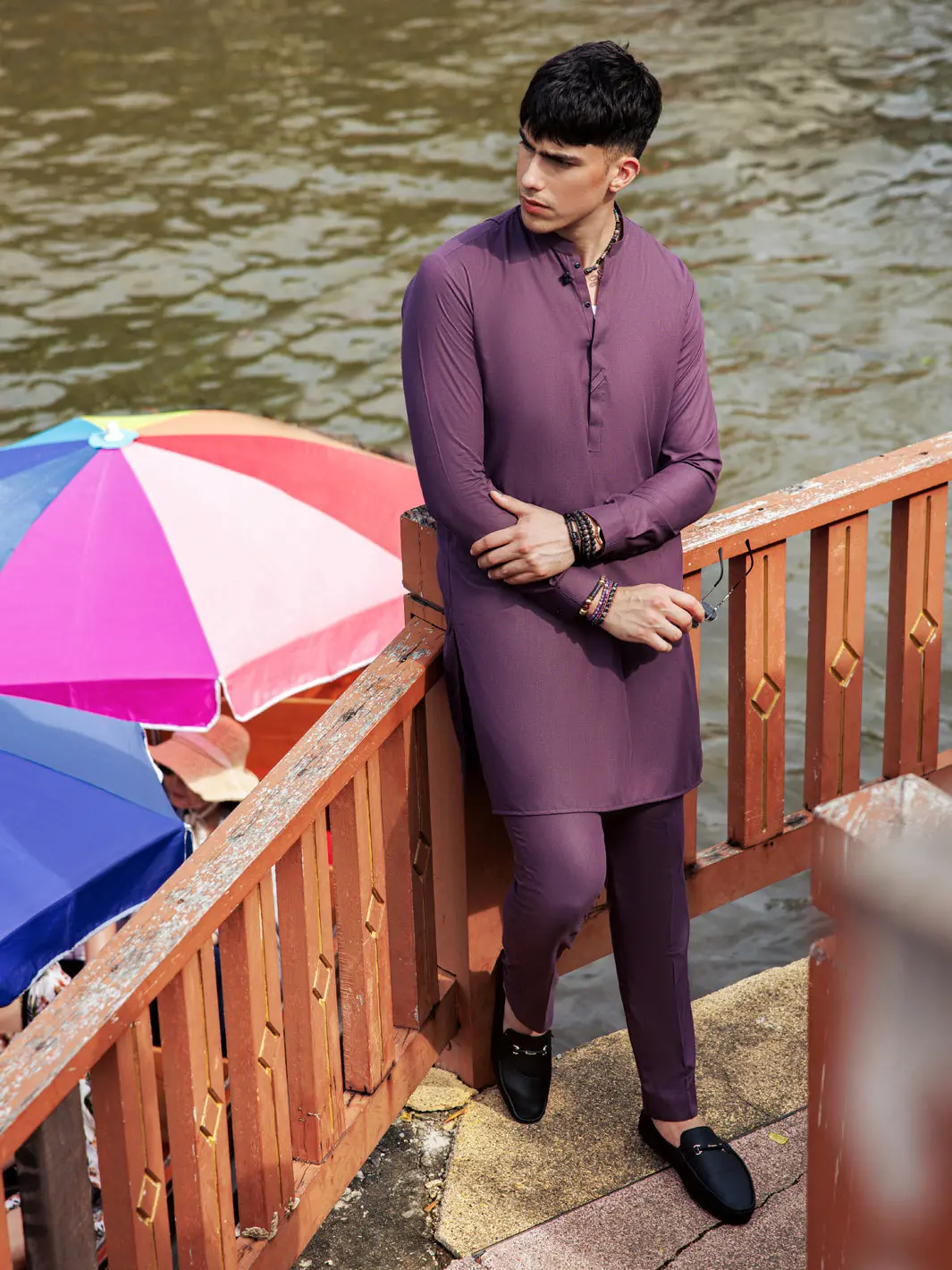 Purple Blended Kurta Trouser - Al-Kt-2972 1
